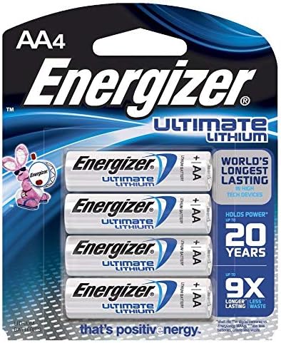 Energizer Ultimate e2 1.5 Volt AA Cylindrical Lithium Battery (4 Per Card)