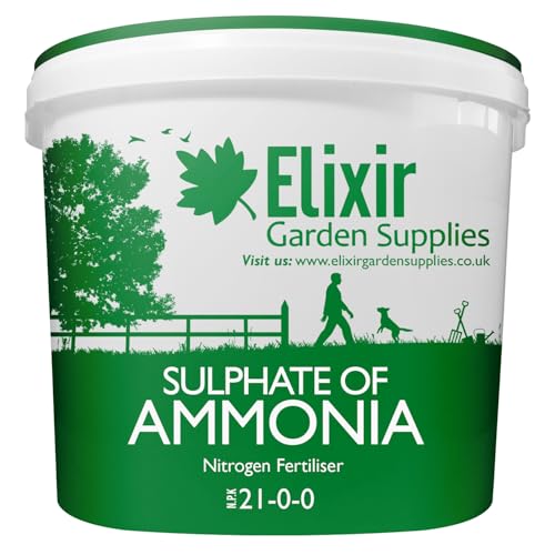 Elixir Gardens Ammonium Sulphate Fertiliser Grade 21-0-0 | Various qty available from 500g to 25kg | 500g Supplied In a Tub | Treats 25sqm