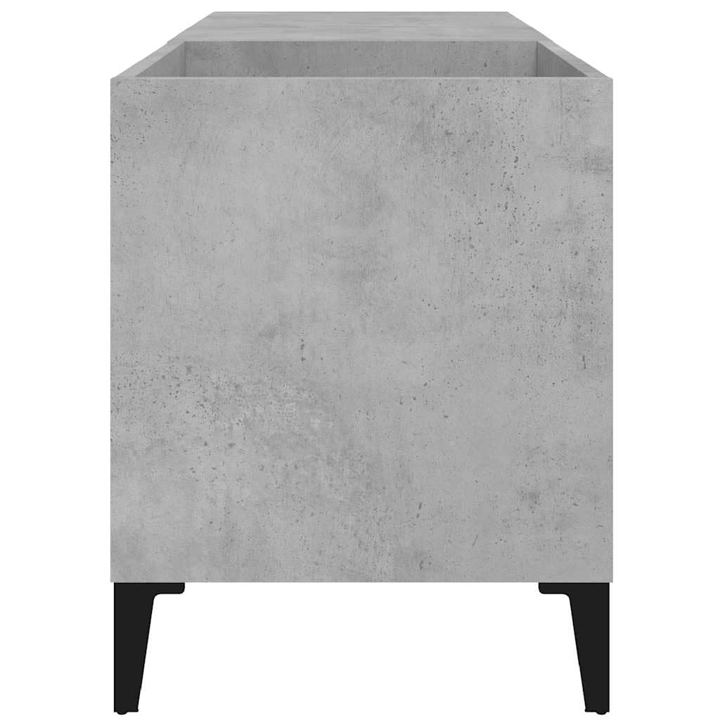 Armadietto per dischi LP grigio cemento, 84,5 x 38 x 48 cm | Robusto scaffale in vinile grigio cemento per il soggiorno, ideale come tavolo per giradischi e per riporre LP