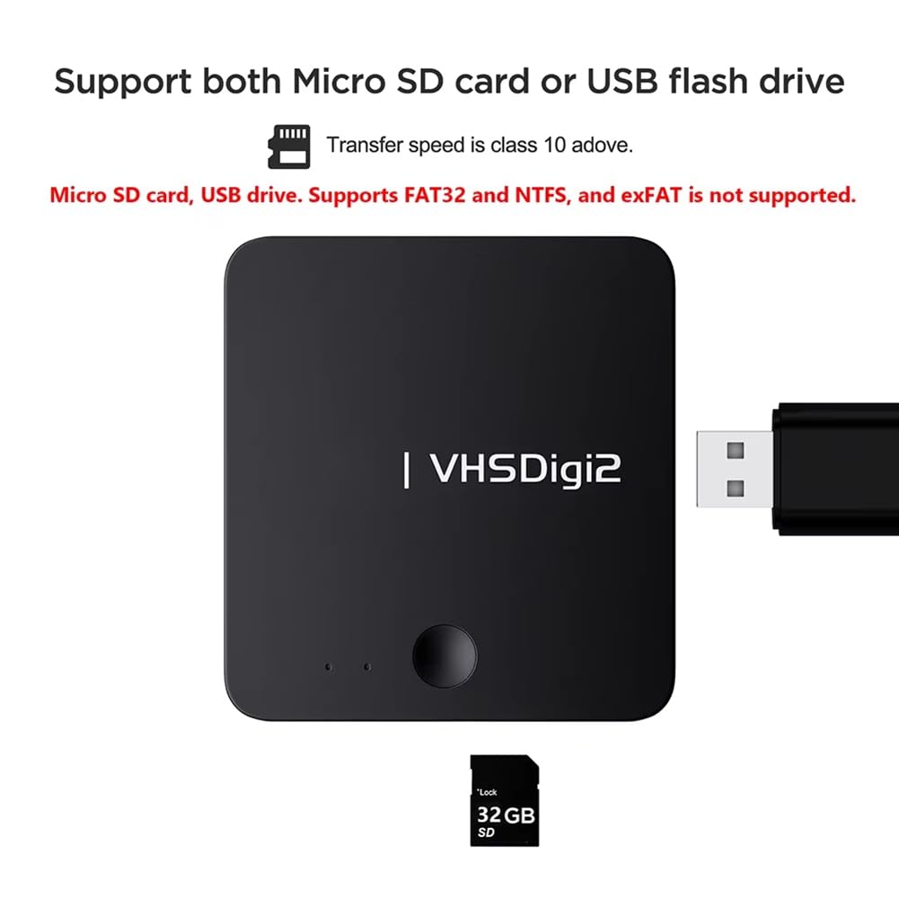 Grabadora de Video AV, Conversión de Video Analógico A Digital, Almacenamiento en SD/USB, para, VCR, Hi8, Videocámaras y Reproductores de DVD.