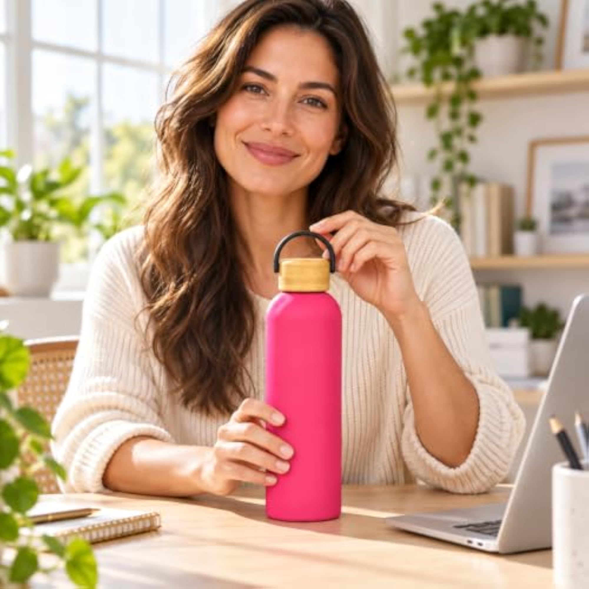 Handled Straw Tumbler with Loop Cap Bottle, 2 Piece Set
