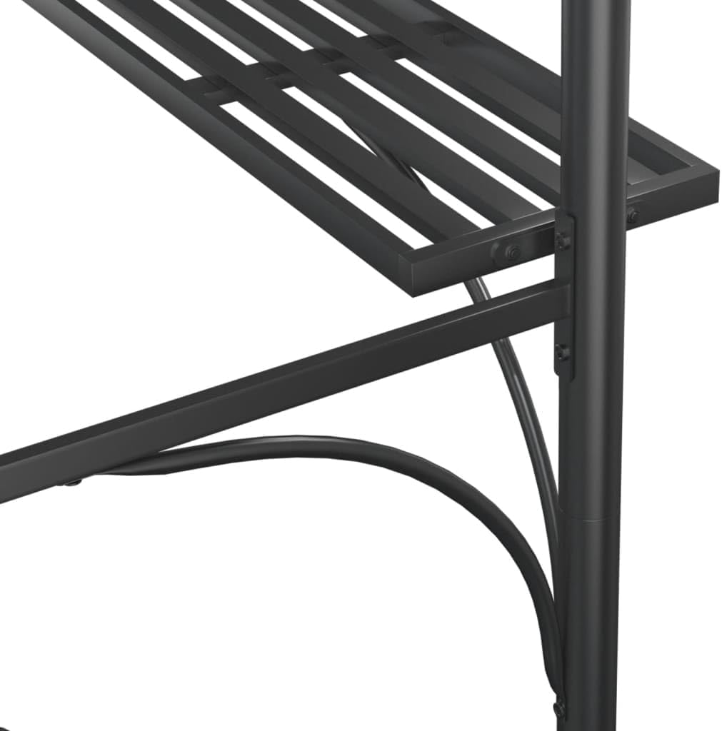 Grillpavillon BBQ Überdachung Stahlrahmen Anthrazit 220x115x230cm