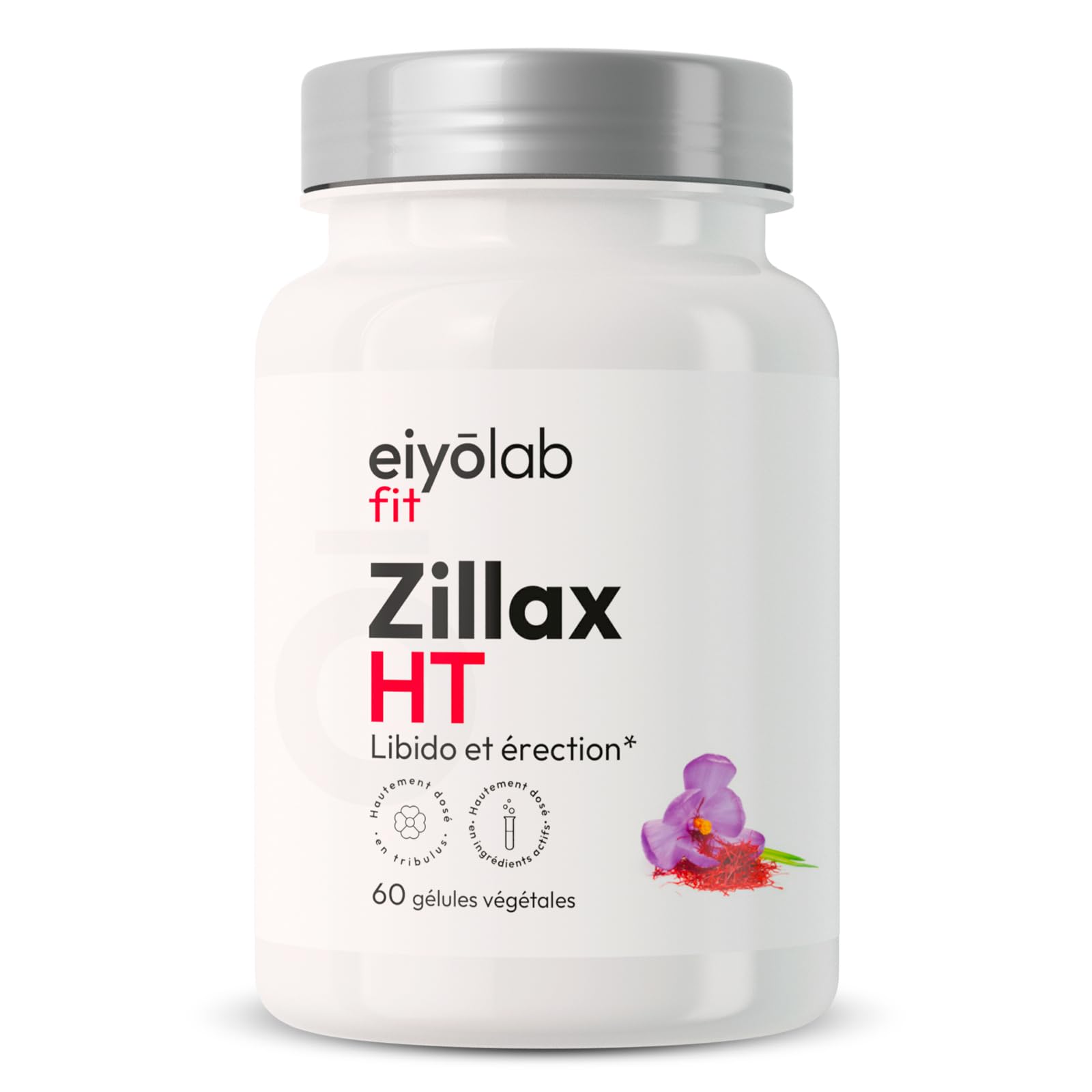 Zillax HT | Formule Libido Homme | Vigueur, Endurance | Tonifiant Sexuel | Tribulus, Maca, Safran et Ginkgo | Aphrodisiaque | Booster Circulation Sanguine | 60 Gélules Vegan | Eiyolab