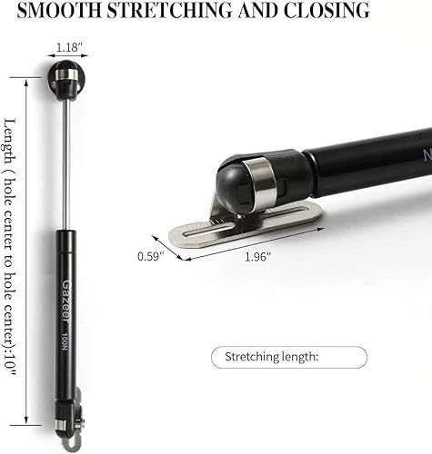 Miniatura 2 de 6 unids 100N22.5lb puntales de gas de 10 pulgadas puntales de gabinete amortiguadores de gabinete elevación de puerta de gabinete soporte neumático