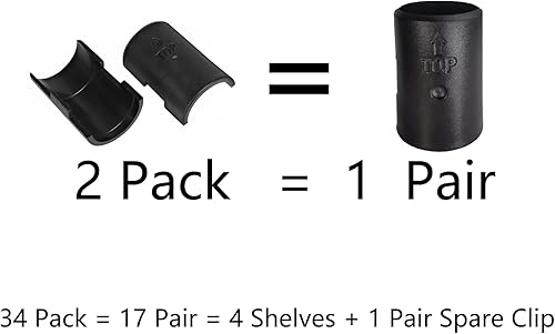 Miniatura 19 de WAFJAMF Paquete de 10 clips de bloqueo de estante de alambre para estantes de 1 pulgada de repuesto para sistema de estantería de alambre