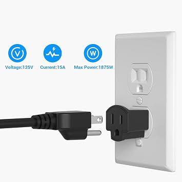 3 Prong to 2 Prong Adapter, 6 Pack ETL Listed Polarized Grounding Converter, Fireproof Material Wall Outlet Converter, Portable 3 to 2 Outlet Adapter Indoor Use, Black