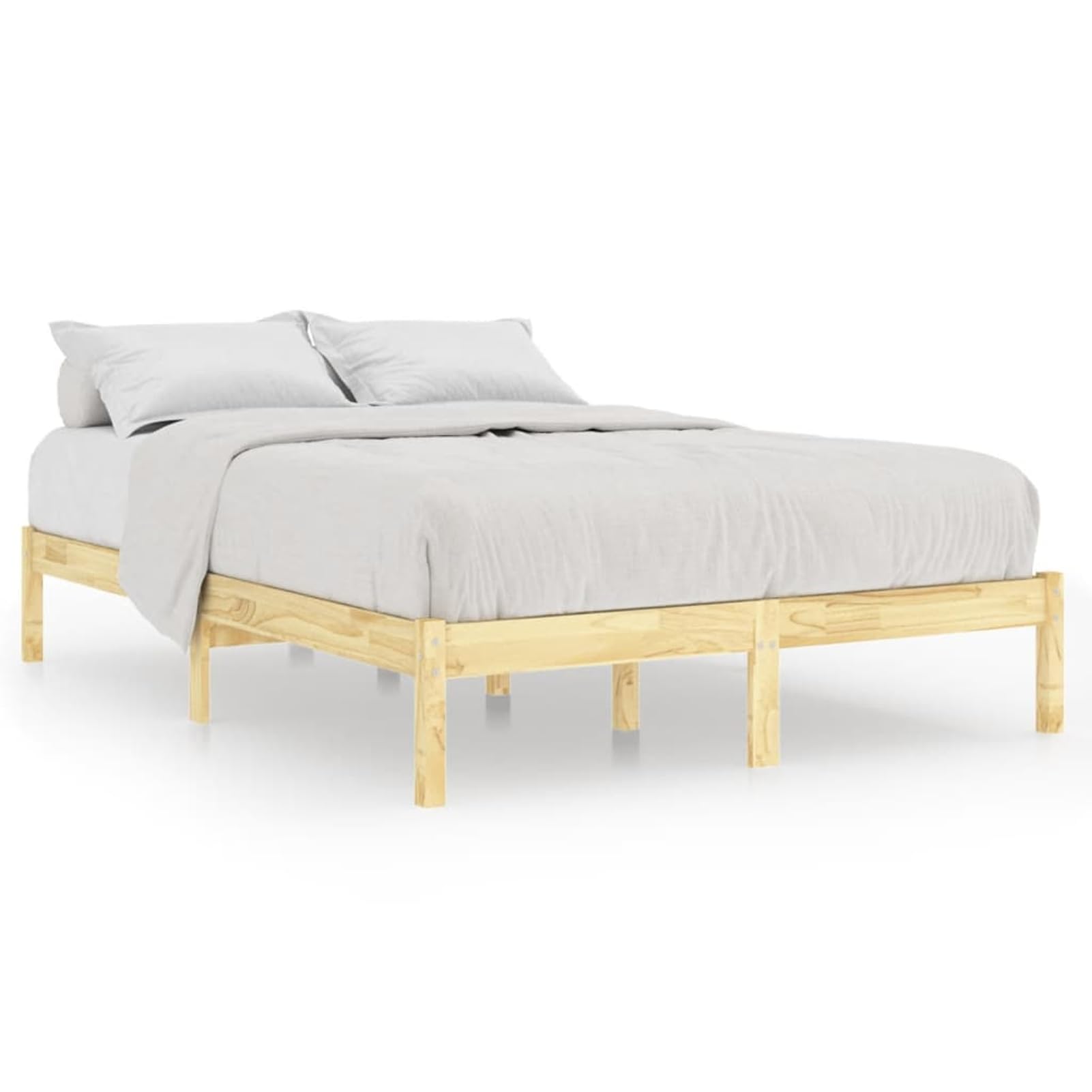 ATOMSTACK MAKER Letto in legno massello di pino naturale, 120 x 200 cm, con rete integrata, struttura robusta senza trattamento chimico, ideale per camere da letto moderne e classiche (montaggio