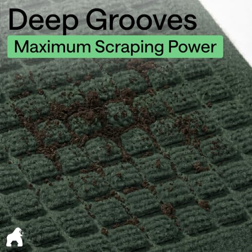 image for GORILLA GRIP® Ultra Absorbent Front Door Mat Outside Entrance, Traps 