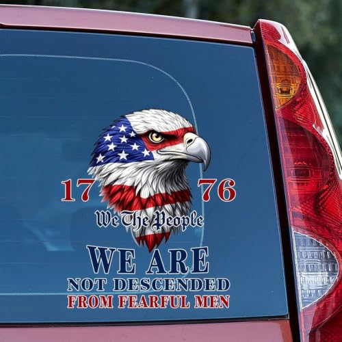 Image of 2pcs We The People 1776 American Bald Eagle Flag Car Decals Patriotic | 250th Anniversary of The United States Sticker Removable Vinyl Decal for Auto Car Truck SUV Trailer Window Vinyl Decal 10 in