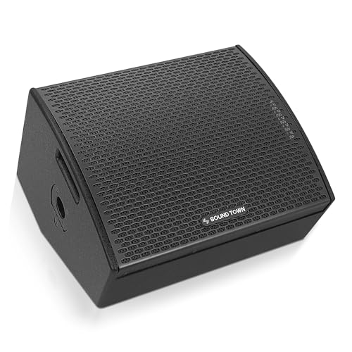 Image of Sound Town CARME Series 10 inch Coaxial 2-Way Powered Professional PA DJ Stage Monitor Speaker with DSP, for Live Sound, Bar, Church (CARME-S10MPW)