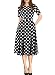 Oxiuly Women's Vintage Black Dot Patchwork Pocket Puffy Swing Casual Dress OX165 (M, black dot)