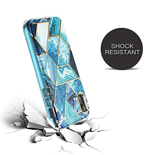 Asuwish Phone Case for iPhone XR 6.1 with Screen Protector Cover Hybrid Luxury Cute Marble Shockproof Full Body Hard Heavy Duty Slim Cell iPhoneXR iPhone10R i Phonex 10XR 10R RX CR iPhoneXRcases Blue - Image 5