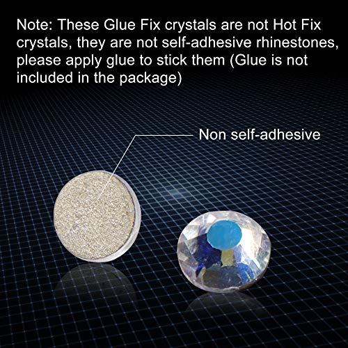 Image of Crystal Flatback Rhinestones Gems for Crafts 8.4mm SS40, Moonlight | Glue Fix, 144pcs Glass Rhinestones for Bedazzling, Clothes, Tumblers, Nail Art, Shoes, Bags, Caps & Accessories Decoration