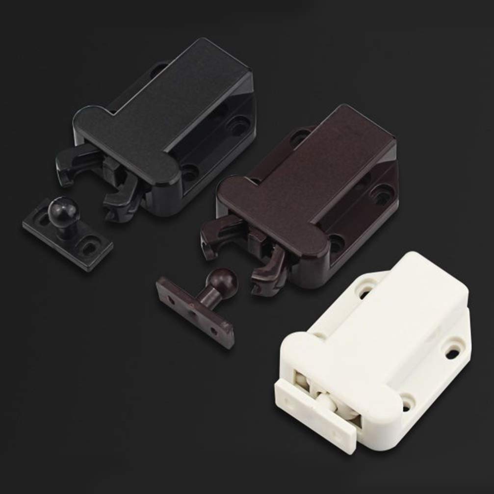 Lot De 4 Loquets De Porte Robustes En Métal Noir Pour Armoire