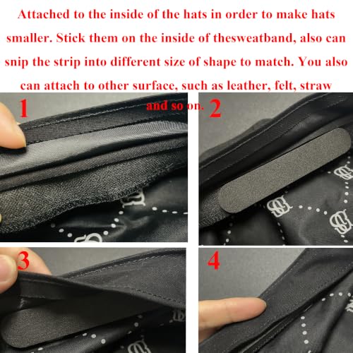 Image of monochef 30pcs Hat Size Tape Hat Size Reducer Inserts Liner Foam Reducing Sizing Tape Sizer Self Adhesive for Hats Caps Make Smaller Sweatband Black White (30pcs White)