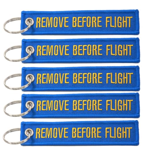 Rotary13B1 - Remove Before Flight Keychain - Blue/Yellow 5pcs