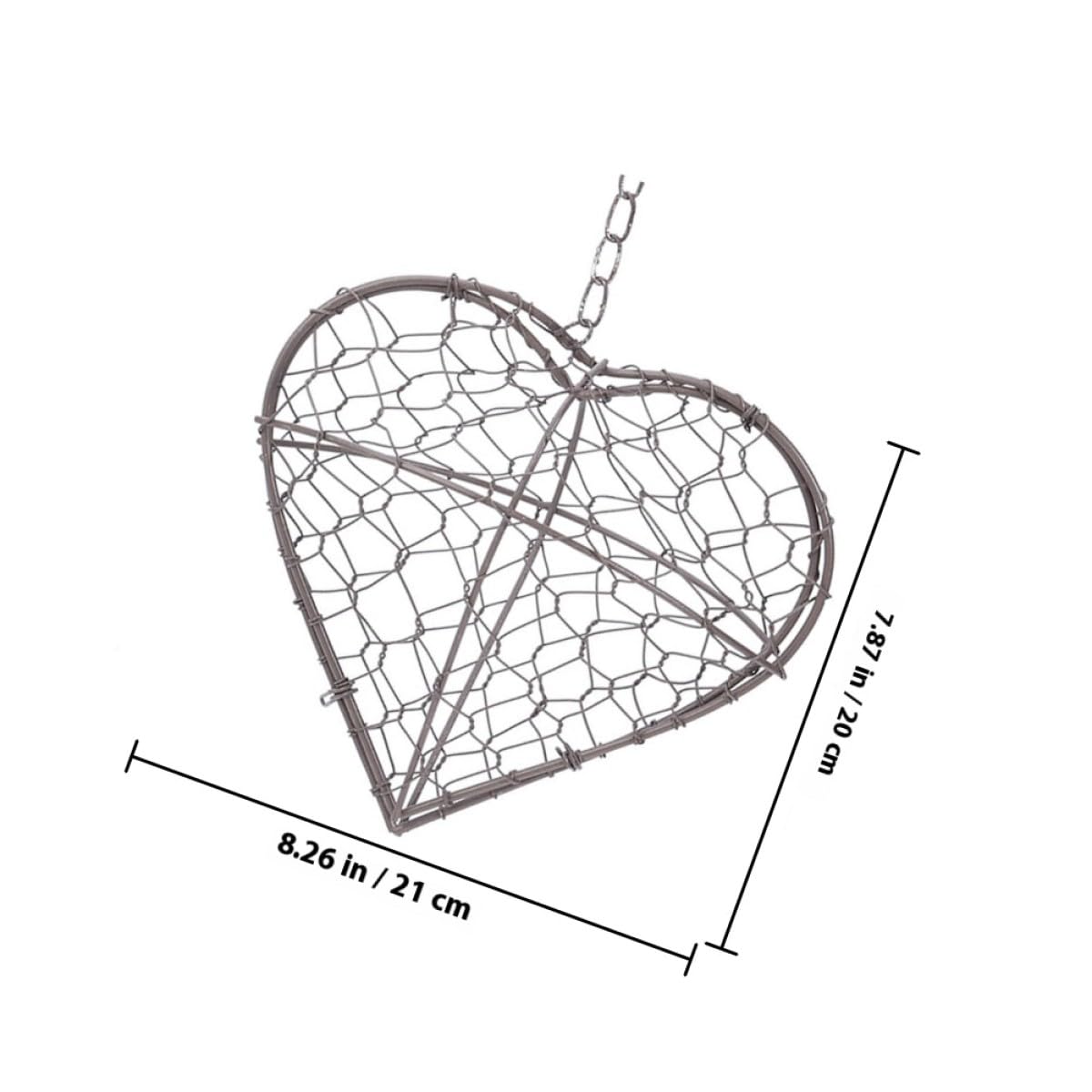 BESTonZON 2 Pezzi Fioriere Sospese a Forma di Cuore in Ferro Argento per Decorazione Interni e Giardino per Piante Verdi Fresche