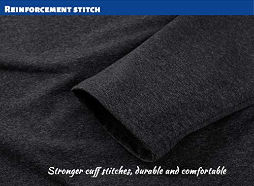 Tacvasen Men's Sports Performance Shirts Long Sleeve Pullover Shirts Tops Zip Up Black Grey, Xl #TOP4