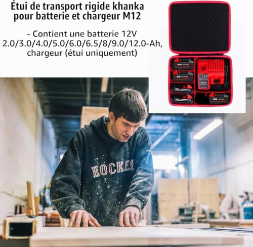 Khanka Étui Rigide pour Bosch/Einhell Power X-Change Batterie et Chargeur – vue 9