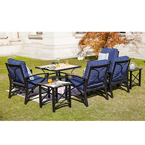 Image of LOKATSE Home Patio Outdoor Rocking Chair Bistro Sets with Coffee Table