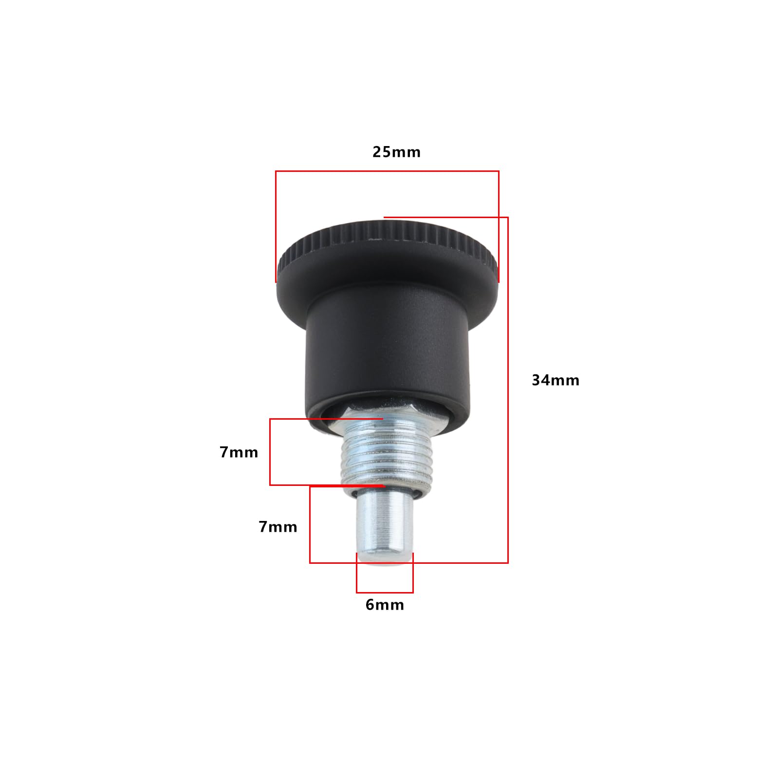 2 Pernos de Bloqueo de Mini Rejilla con Botón de Plástico Adecuados para Muebles de Equipos Deportivos Y de Fitness Equipos Médicos (M10 X 1,0 Mm)