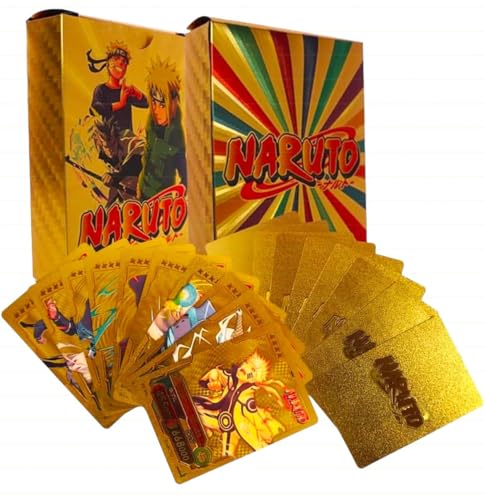 Image of Ultimate Ninja Cards - 55PCS Naruto Anime Collectible Set | Glossy Premium Trading Cards Featuring Iconic Characters | Gift-Ready Pack for Boys, Girls & Otaku Fans (Naruto Gold)