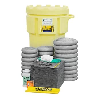 ENPAC 95-Gallon Wheeled Emergency Response Universal Spill Kit (Includes Drum, Absorbents, Pads, Socks, Disposal Bags, & Safety Equipment)