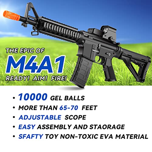 Voluart Gel Ball Blaster,Splat Gun,Splatter Ball Blaster Toy Gun For Adults With 10000 Gel Ball&Scope For Outdoor Yard Backyard Shooting Games #TOP5