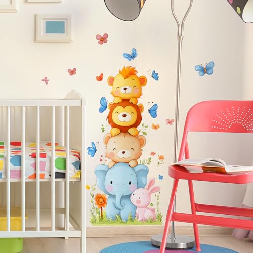 Vinilos decorativos de animales adorables en vinilo removible para niños miniatura 4