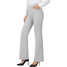 Womens Straight Leg Dress Pants Stretch Work Slacks with 4 Pockets | Stretch Breathable Fabric, Wrinkle Resistant, High Waist Pull-On Fit for Office, Business Casual, Travel & Everyday Wear