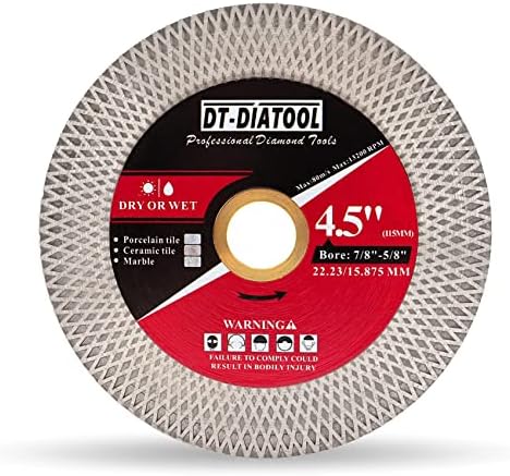 DT-DIATOOL Diamond Tile Saw Blade 115mm Double-Sided X Mesh Cutting & Grinding Disc for Porcelain Ceramic Marble Artificial Stone