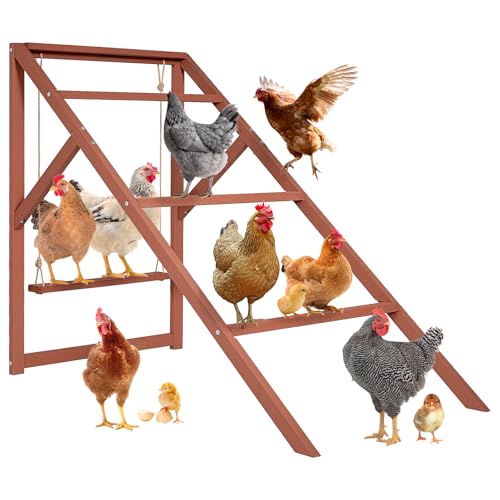 PETSFIT Wooden Chicken Roosting Bars for 8-10 Chickens – Multi-Level