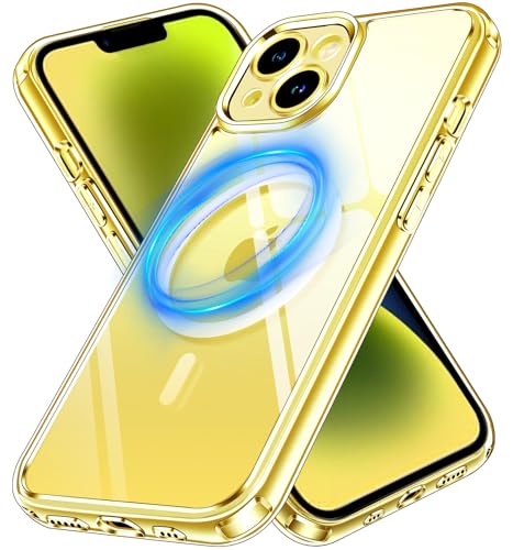 Chiaro Cover Magnetica per iPhone 14 Compatibile con MagSafe Anti Ingiallimento Antiurto di Grado Militare Custodia Trasparente Sottile Antigraffio Rigida PC Case 6.1 pollici