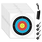 S F Archery Target 20pcs,Archery Targets for Backyard,Targets Paper Standard Archery with Arrow Puller Target Nail,Bow Target for Hunting and Target Practice(16x16in)