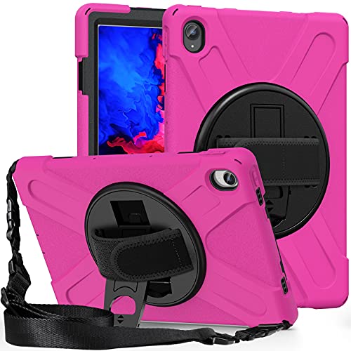 Coque Lenovo P11 rotative rose pour cuisiner et travailler sur table