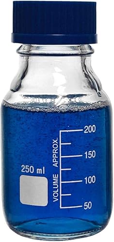 Miniatura 9 de Karter Scientific - Botellas redondas de vidrio de borosilicato de 33.8oz. liq. con tapa de rosca GL45