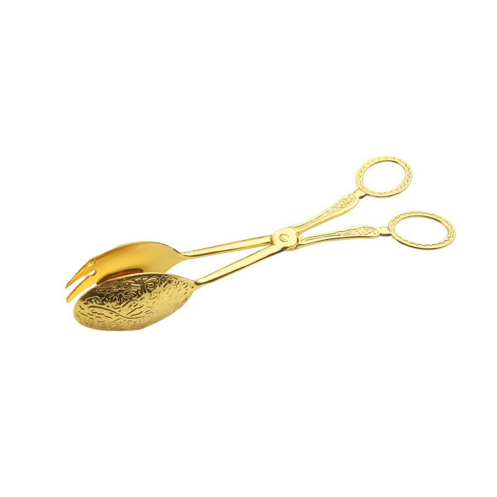 Pinzas para Barbacoa, multifunción, Vintage, para Comida, para el hogar, chapadas en Oro, para ensaladas, Pasteles, Pan, postres, Utensilios de Cocina.