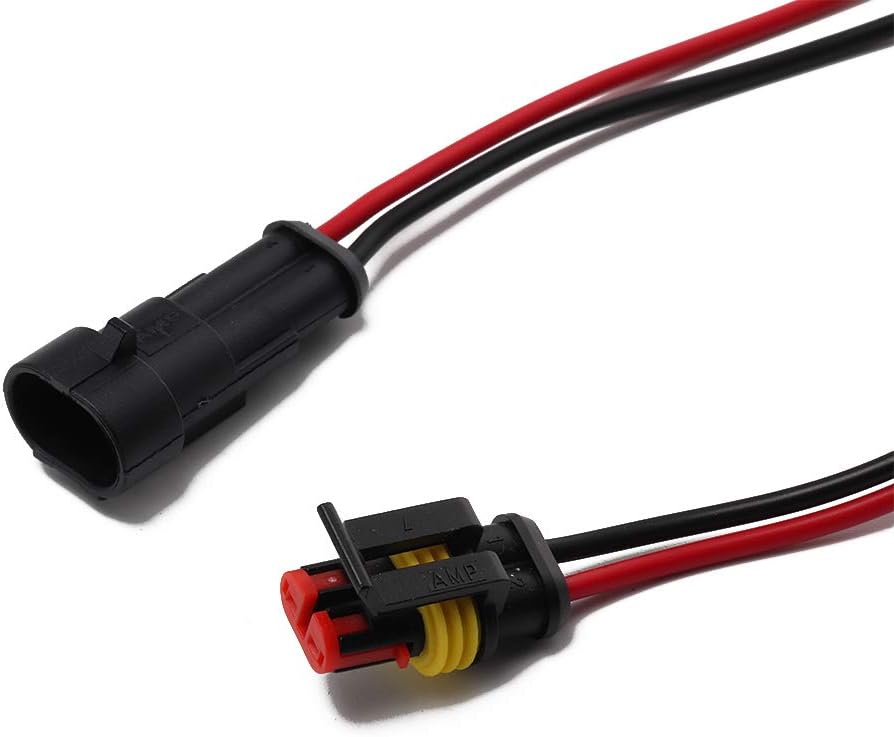 PetHot 2 Way Pre Wired Waterproof Superseal 12V Electrical Connectors Wiring Pin Camper Caravan