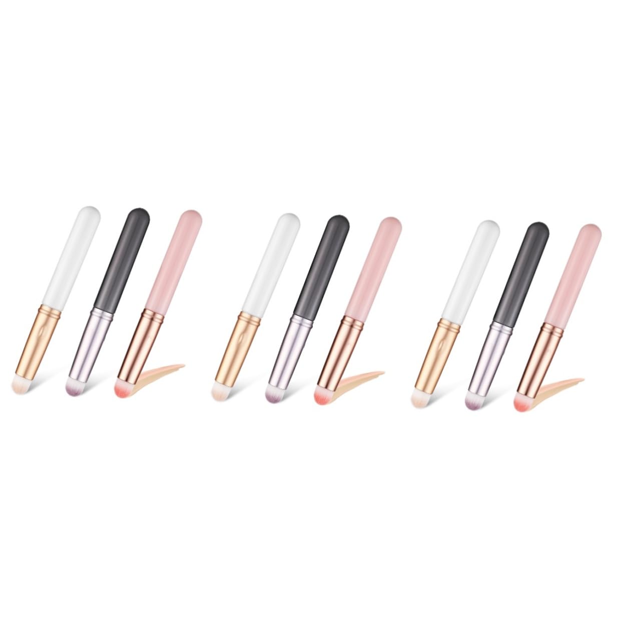 Didiseaon 9pcs Concealer Brushes Caps Soft Synthetic Makeup Applicators for under Eye Concealer Blending for Travel and Everyday Use
