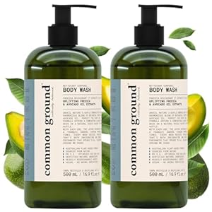 COMMON GROUND All Natural Body Wash – Paraben & Cruelty Free, Organic, Vegan, Plant-Based, Botanical Scent & Avocado Oil Extracts – All Skin Types, Men & Women, Sensitive