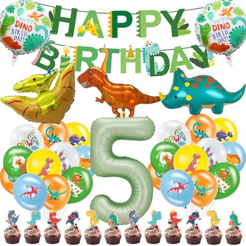 Fizdoqg Dino Geburtstag Deko 5 Jahre Dino Geburtstagsdeko Luftballon