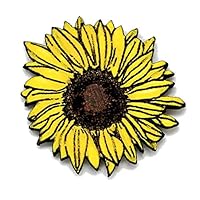Algopix Similar Product 16 - Hand Painted Sunflower Brooch 