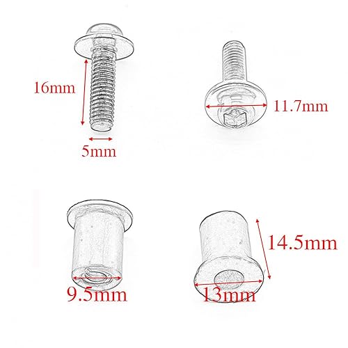 Miniatura 7 de Coolboyer Juego de 10 tornillos de carenado de aluminio para motocicleta, M5X15mm, kit de montaje para carrocería para parabrisas de motocicleta,