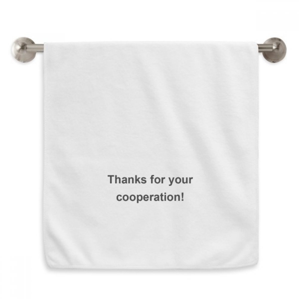 Serviette débarbouillette 13x29 pouces blanche motif thanks for cooperation