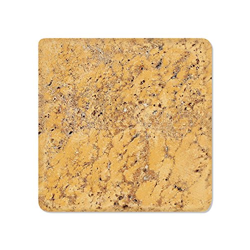 Gold (Yellow) Travertine 4 X 4 Field Tile, Tumbled #TOP4