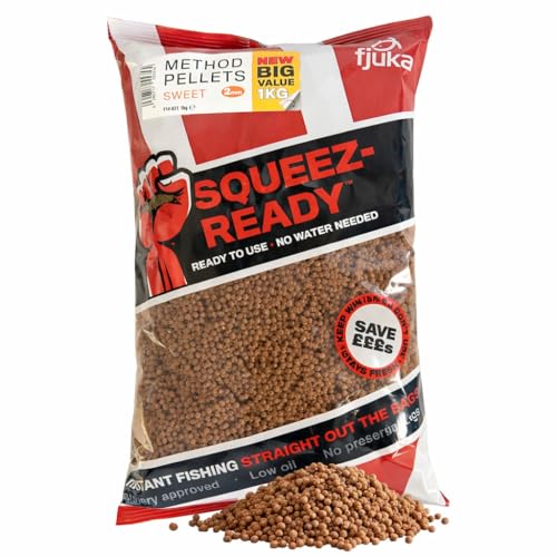 Fjuka Sweet Squeez-Ready Method Pellet 1kg | Ready-prepped 2mms | Carp F1s tench bream