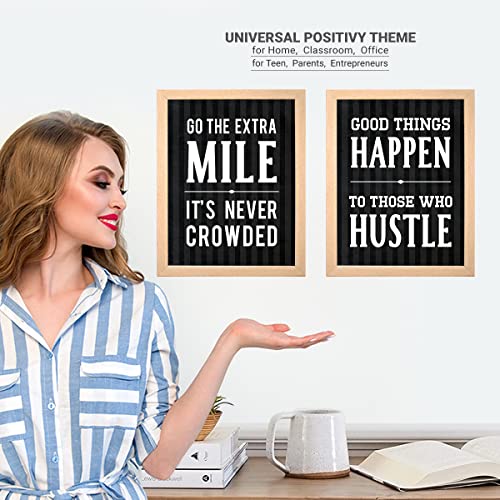 Image of Chaka Chaundh - Hustle, Braver, Stronger, Smarter & Extra Mile Quotes Poster Frame - Motivational Quotes frames - Framed posters - Photos with quotes - (13.6 X 10.6 inches)-Set of 4