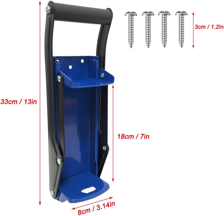 Can Crushers12 oz 16ozcans , Wall Mounted Crusher, Aluminum Can Crusher, Canned Beer And Soda Plastic Bottles, For Recycling, Manual Wall Mounted (Blue)