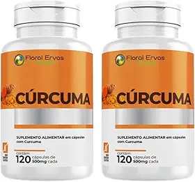 Cúrcuma 500 mg 2x 120 Cápsula Açafrão Tumérico Açafrão Índia