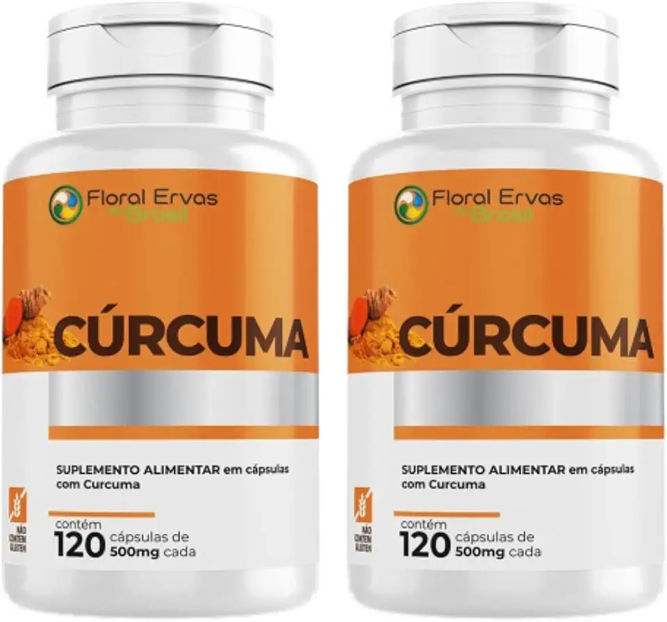Cúrcuma 500 mg 2x 120 Cápsula Açafrão Tumérico Açafrão Índia